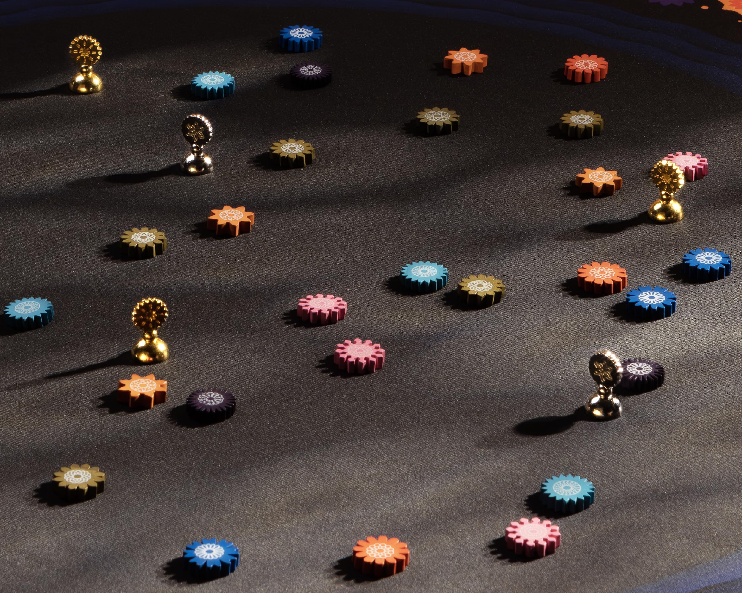 CMYK Lacuna game night setup promotes intimate two-player bonding.