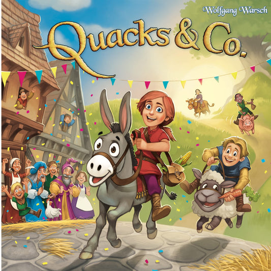 CMYK Quacks and Co. in-play action captures kids feeding animals during a lively race.