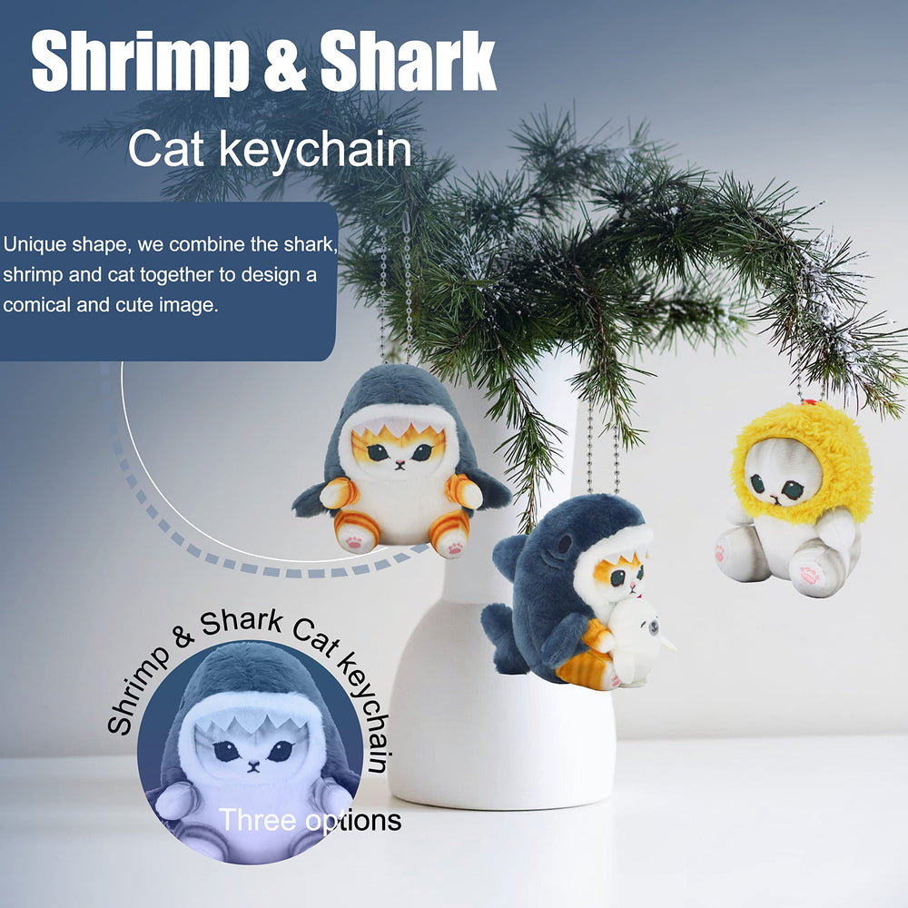 CNAANA Kawaii Shark Cat Plush Toy gift-ready packaging for birthdays.