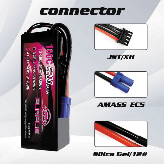 CNHL 6200mAh 100C discharge for RC trucks and boats