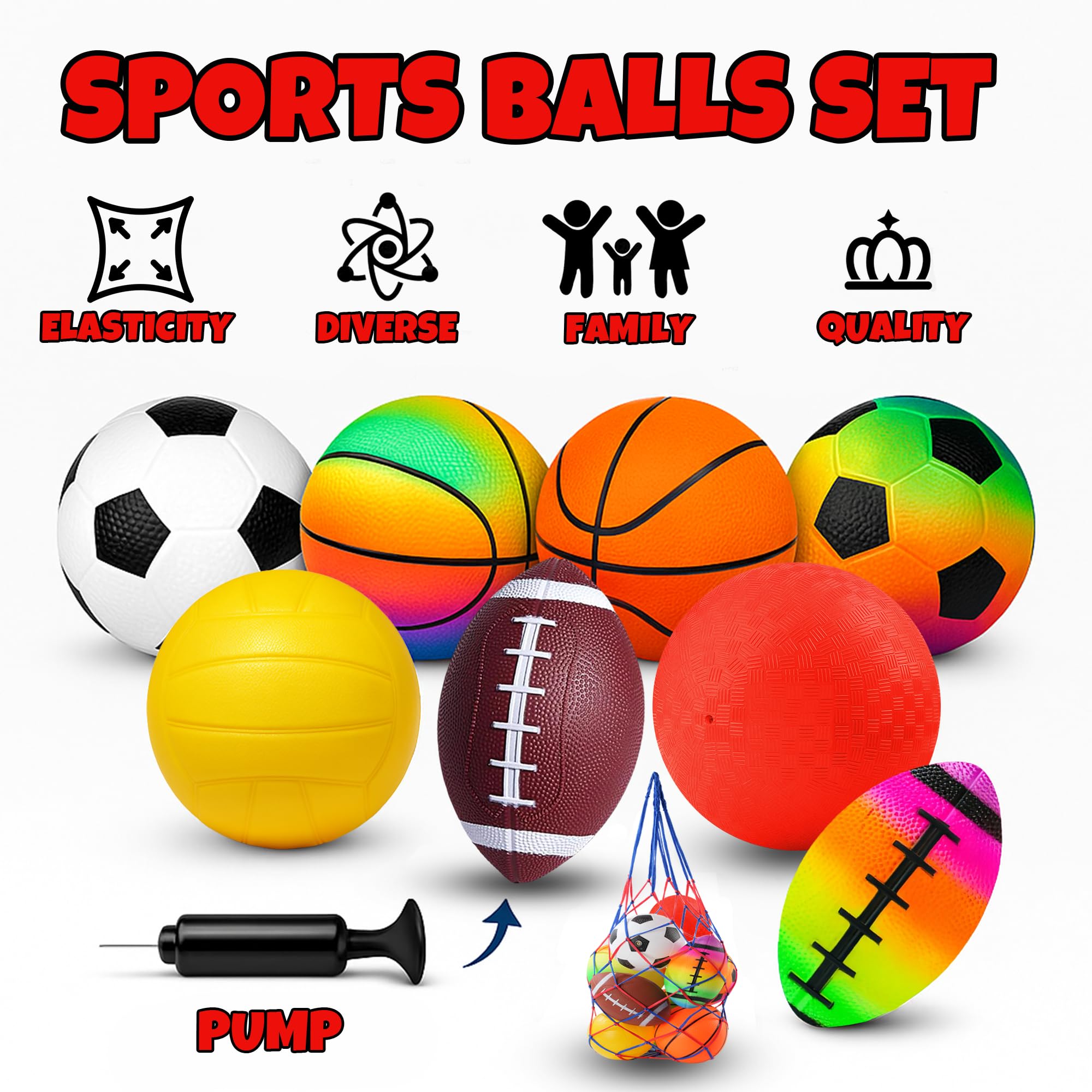 COAMZPARTY rainbow ball—colorful visual cues boost active play.