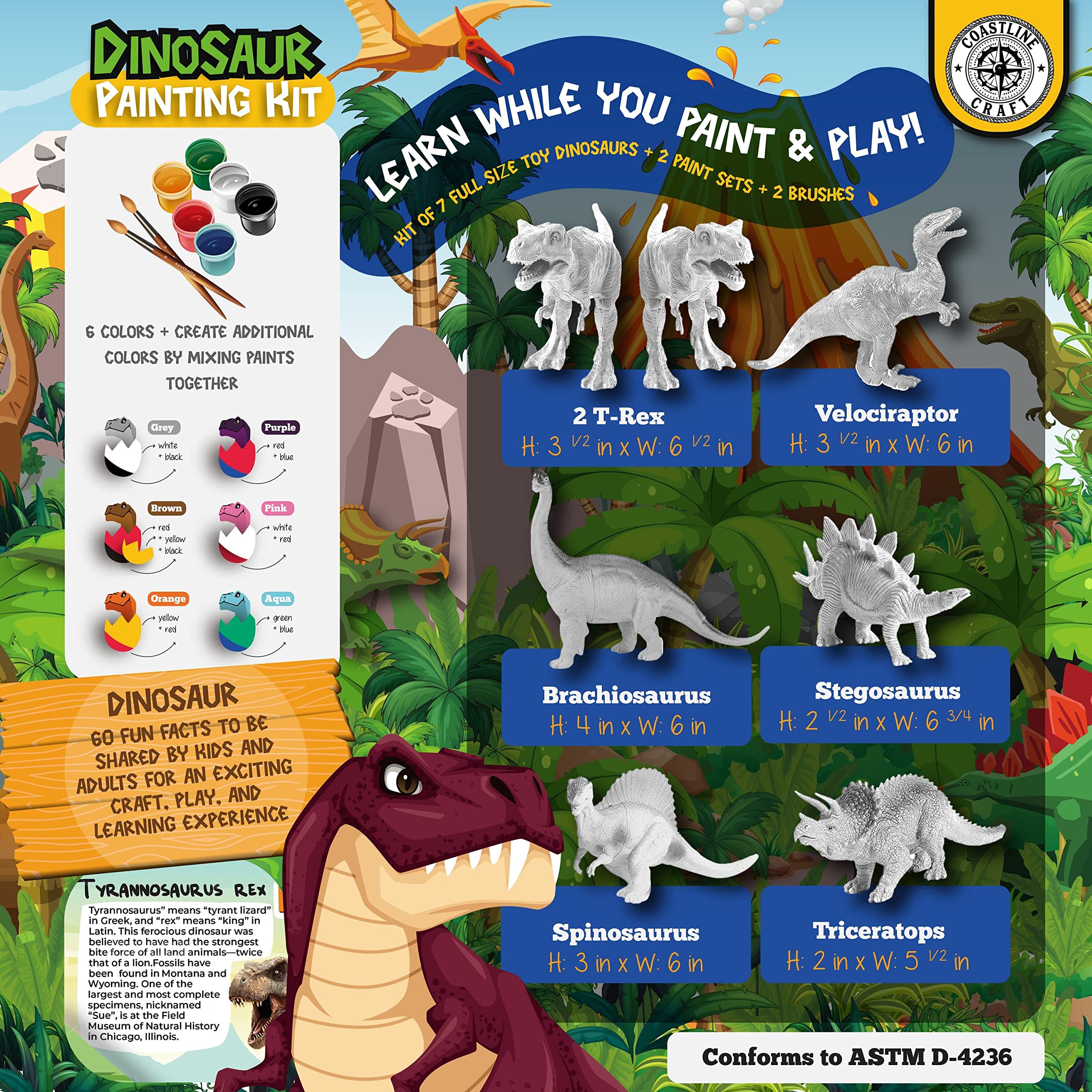 Coastline Craft kid-friendly-brushes provide smooth strokes for young painters.