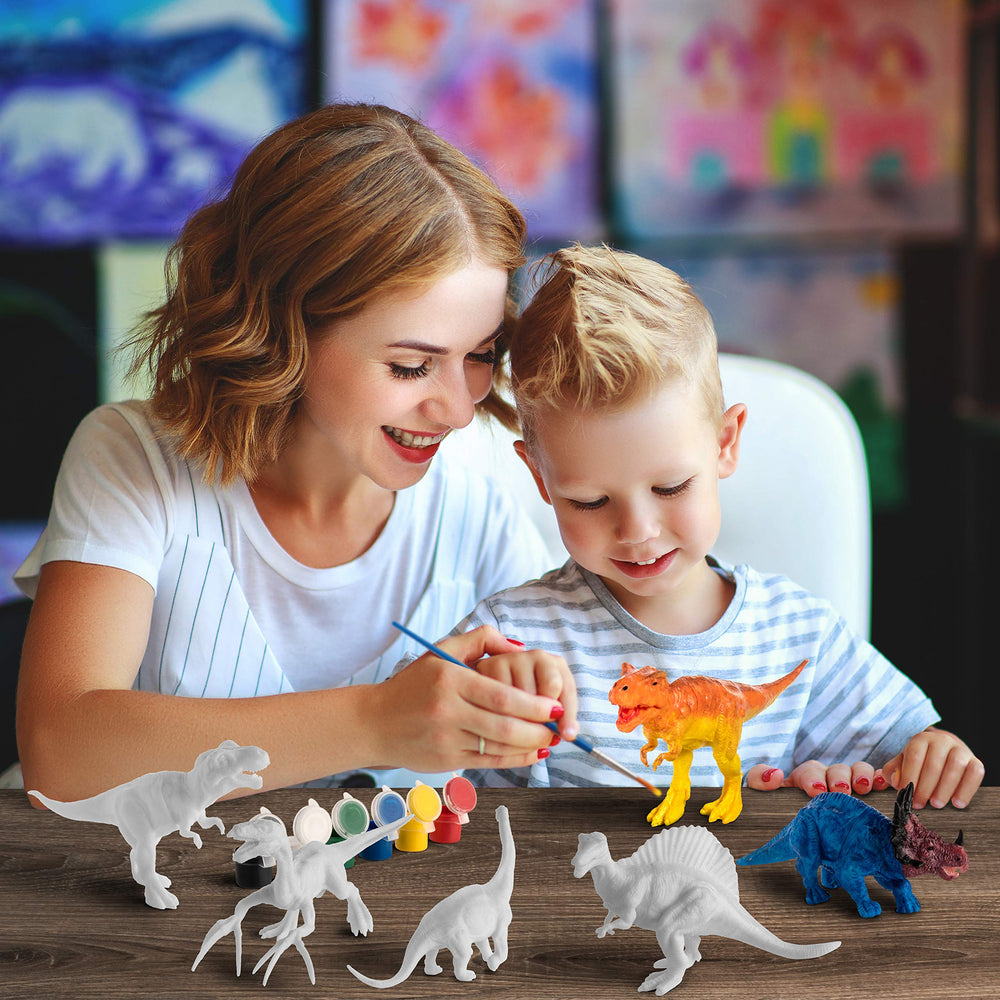 Coastline Craft two-t-rex-dinosaurs image highlights durable figures ready for painting play.