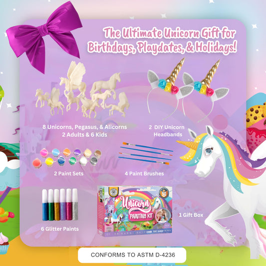 COASTLINE CRAFT two unicorn headbands ready for dress-up and pretend play