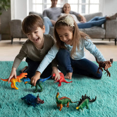 Coastline Craft washable-kid-safe-paints enable easy cleanup after colorful dinosaur art.