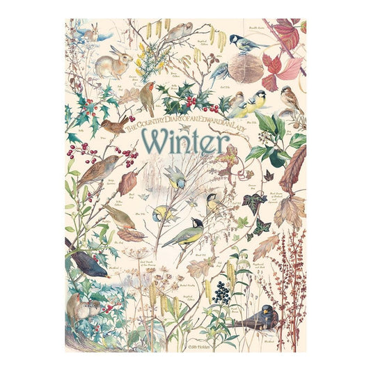 Cobble Hill Country Diary Winter puzzle poster cover, ready to frame.