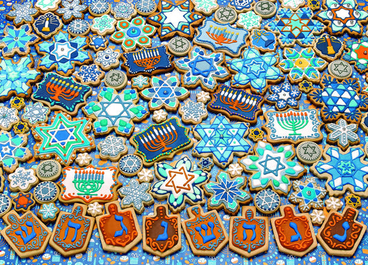 Cobble Hill Hanukkah Cookies puzzle box cover inspires festive family game night