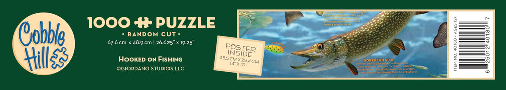 Cobble Hill Hooked on Fishing puzzle box—sturdy packaging supports safe shipping and storage.
