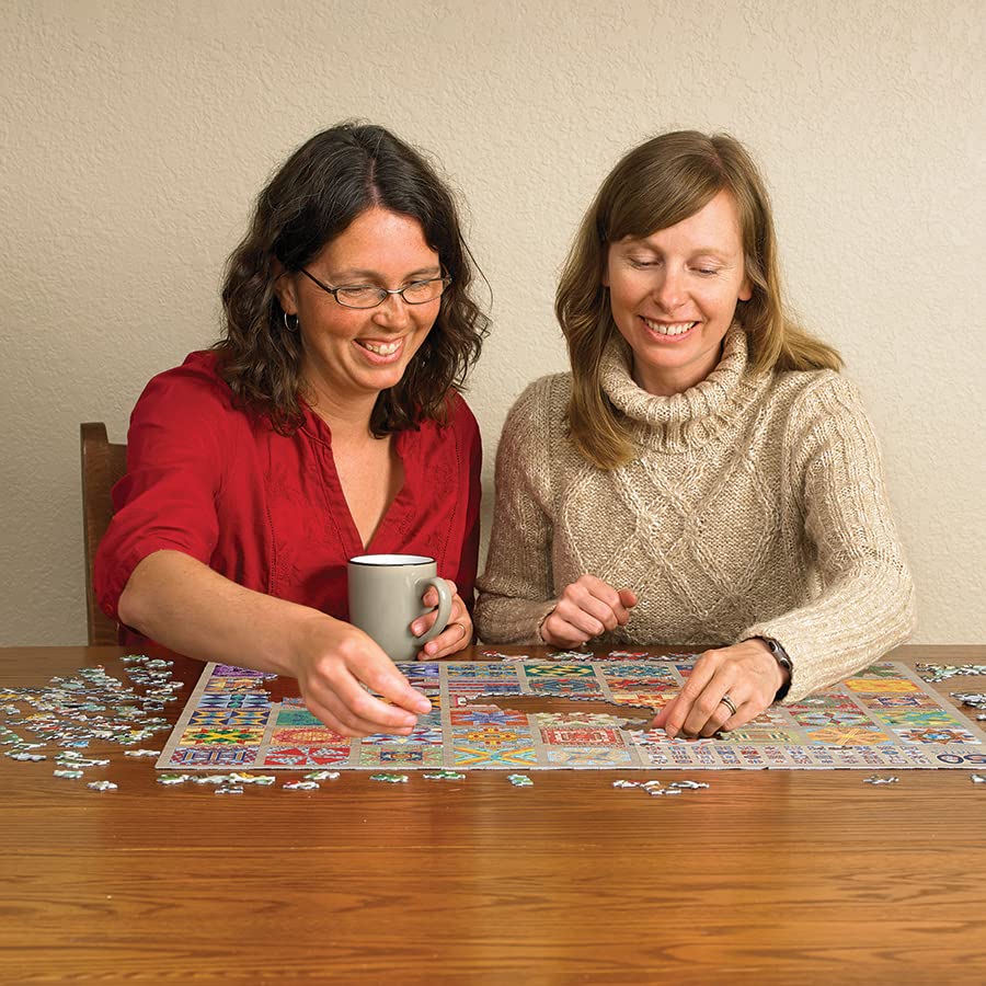 Cobble Hill puzzle on table with glare-reducing linen finish