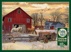 Cobble Hill Winter on the Farm finished display ready for framing