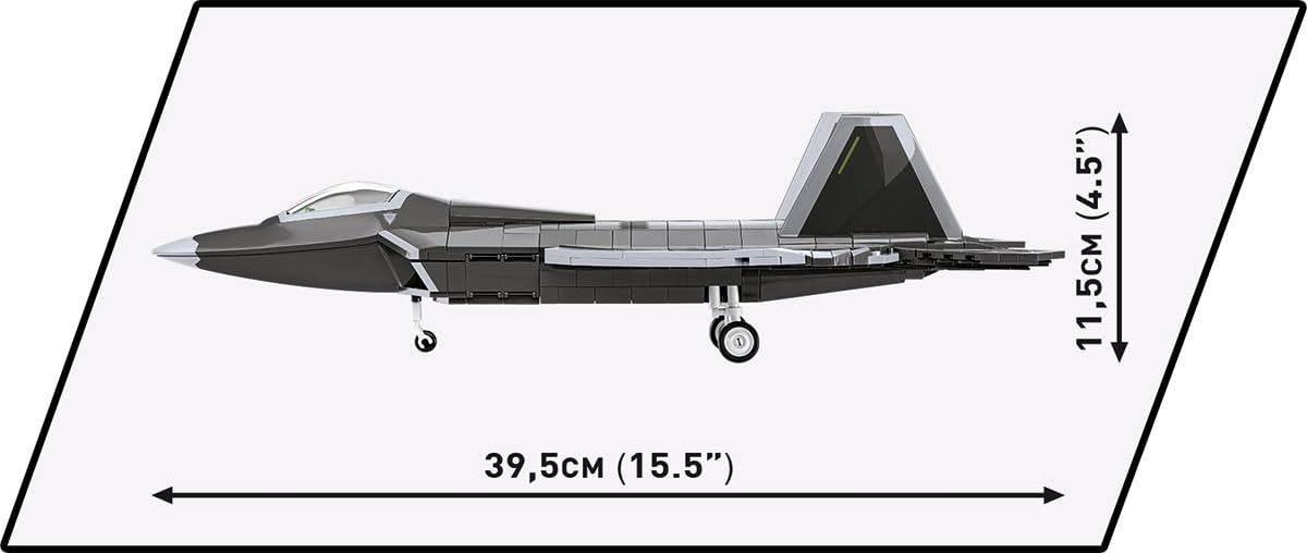 COBI F-22 nameplate with US flag enhances model identity.