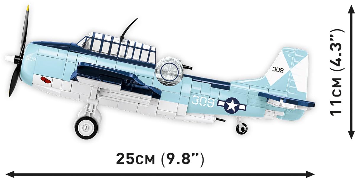 COBI Avenger landing gear with rotating wheels for dynamic shelf setups