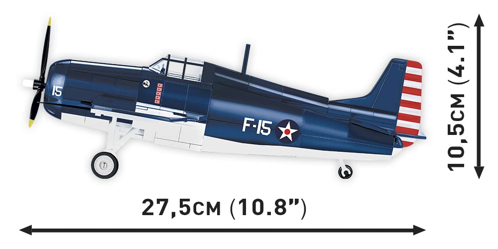 COBI F4F Wildcat rotating wheels with rubber tires support authentic play