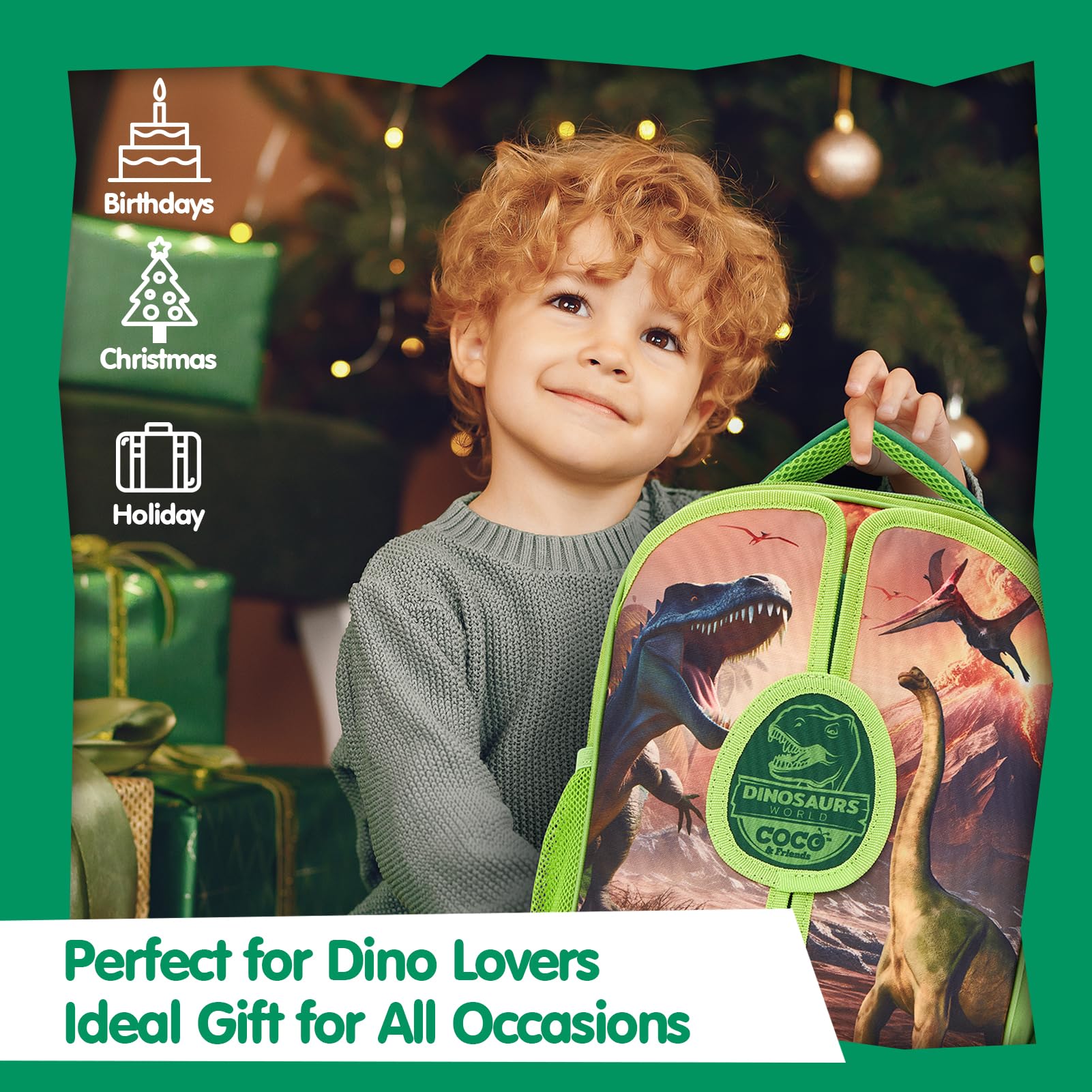 COCO&Friends dino play at the beach or park with portable set