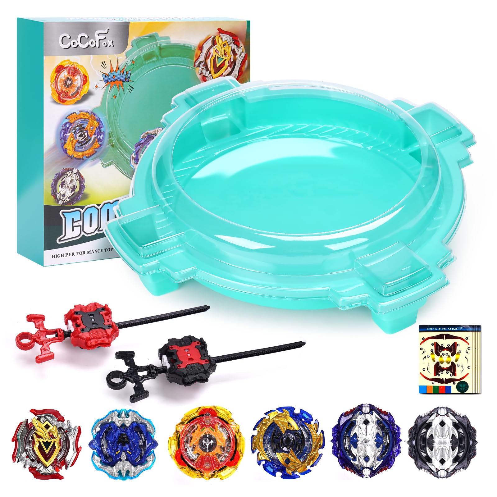 COCOFOX Battling Top Stadium, vibrant arena for fast, exciting bursts during play.
