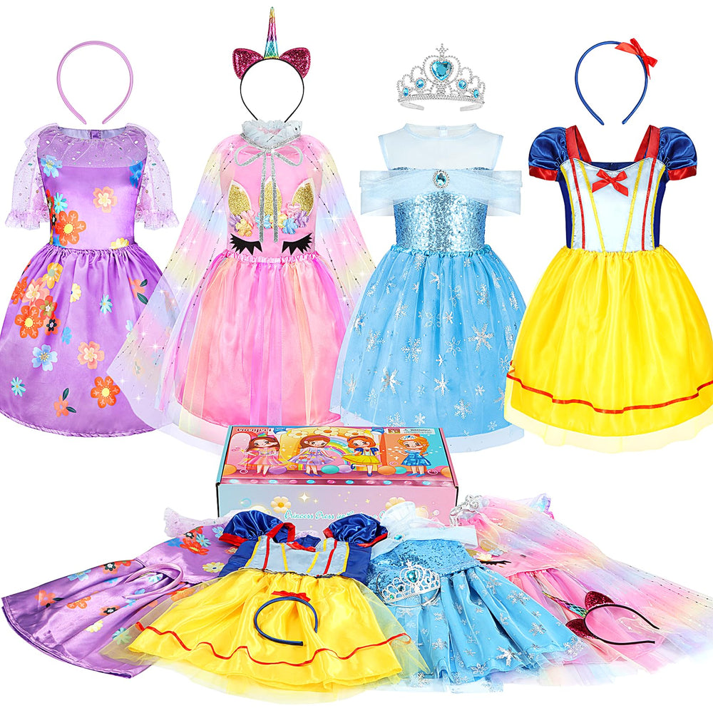 Cocojeci princess dress-set close-up showing colorful fabrics for imaginative play.