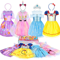 Cocojeci princess dress-set close-up showing colorful fabrics for imaginative play.
