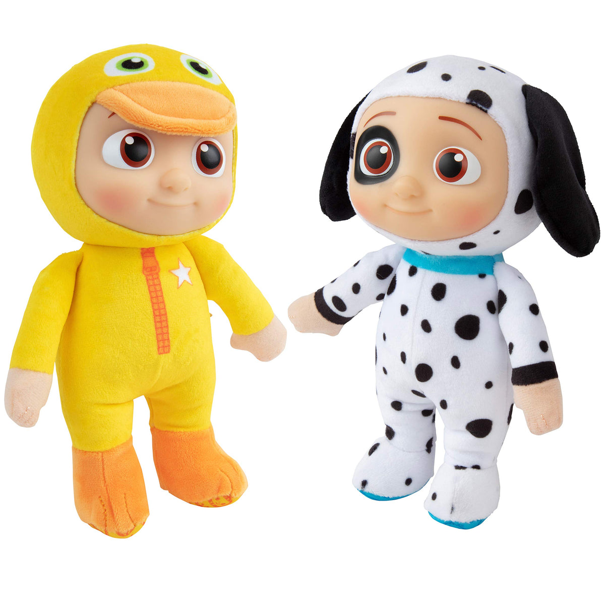 CoComelon 8 inch JJ Duck plush duo, ideal for cuddling and imaginative play.