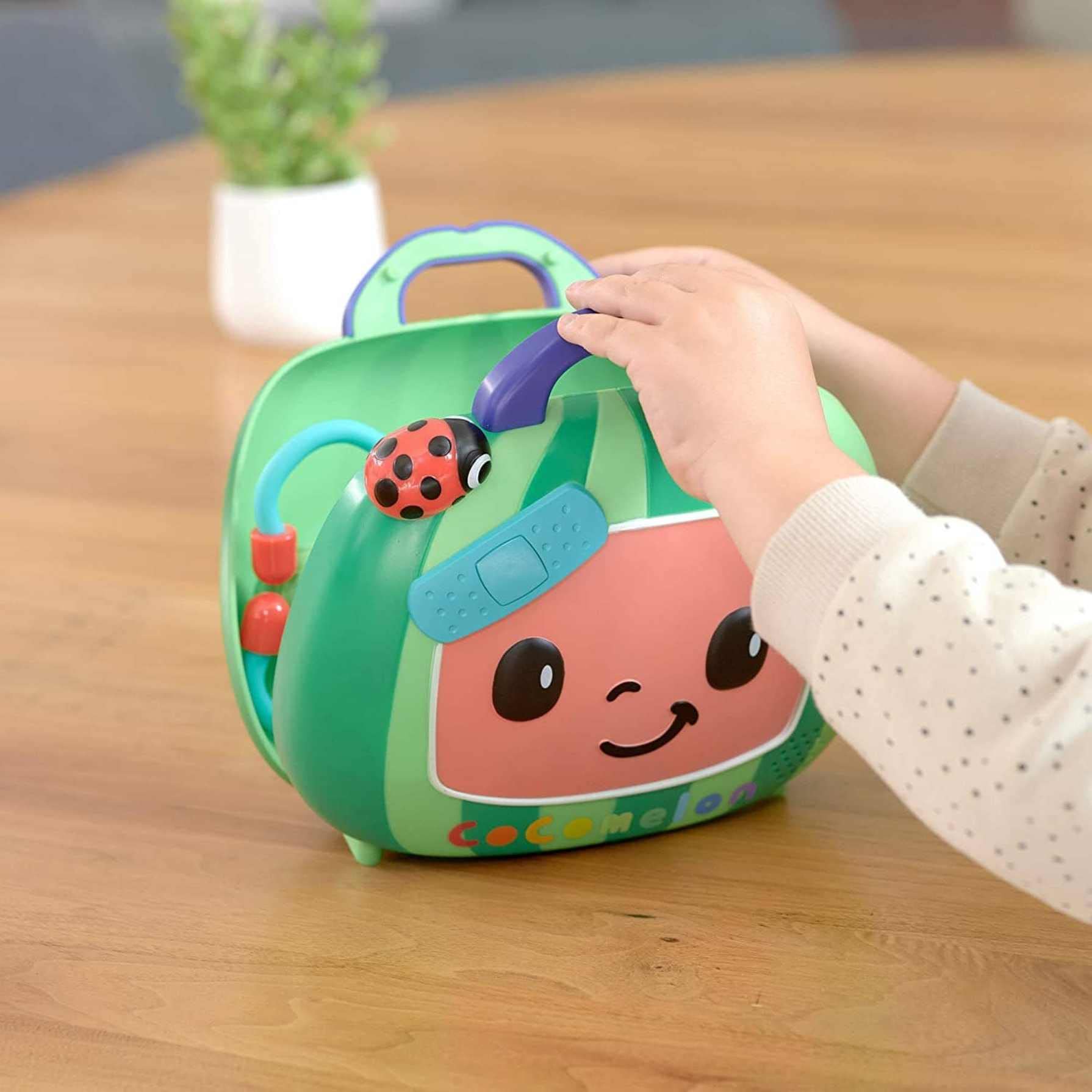 CoComelon stethoscope demonstrates heart sounds for imaginative medical play.