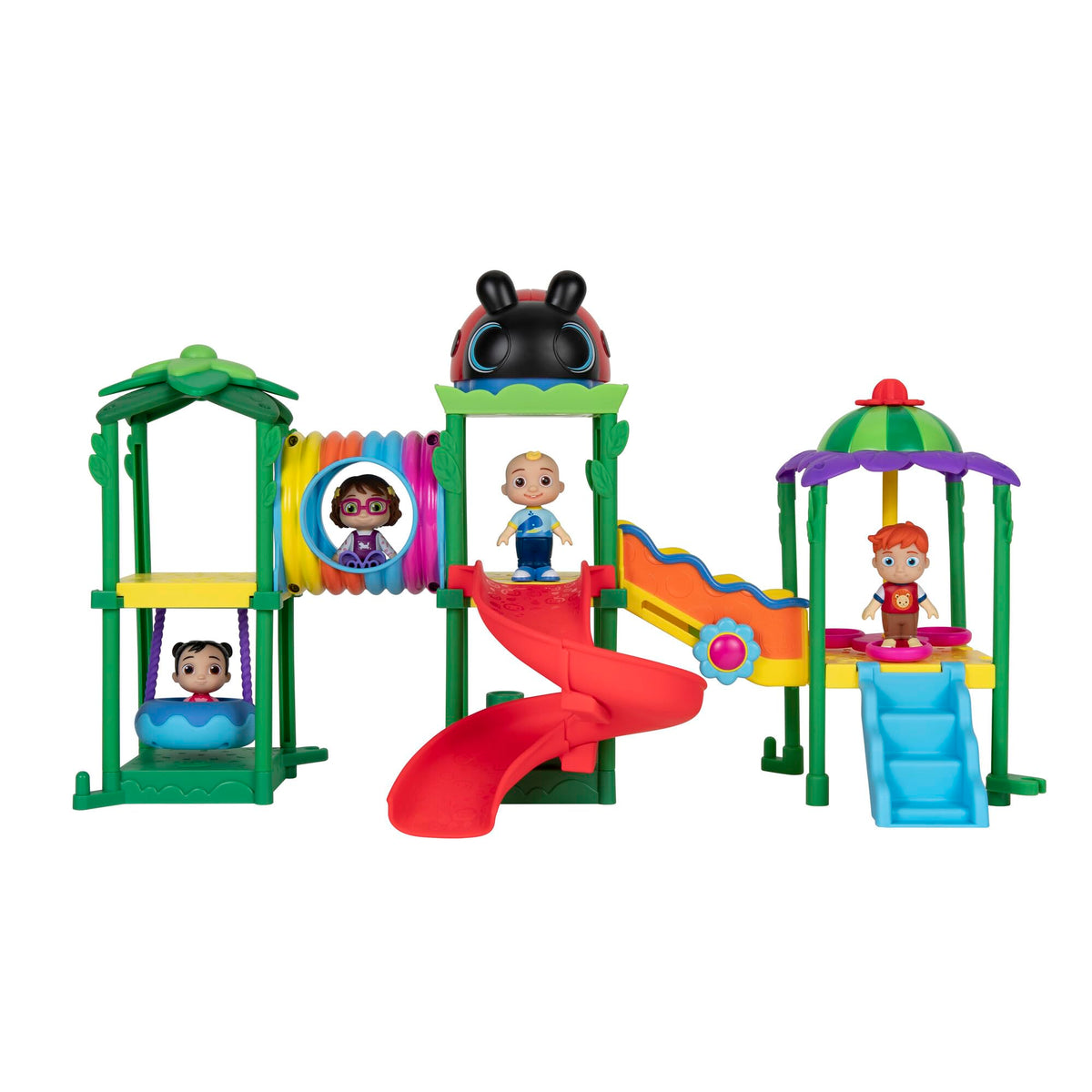 CoComelon Lane playset with climb-rhyme playground and interactive lights for imaginative play.