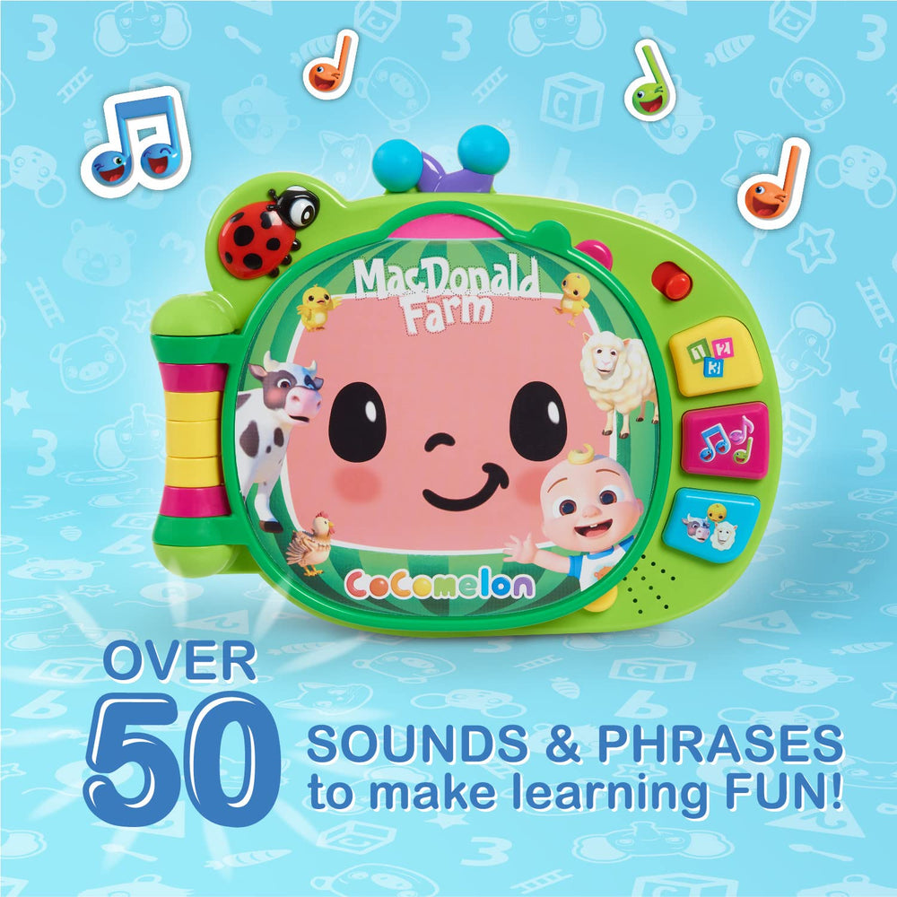CoComelon Learning Book mode switch showing numbers music and animal sounds