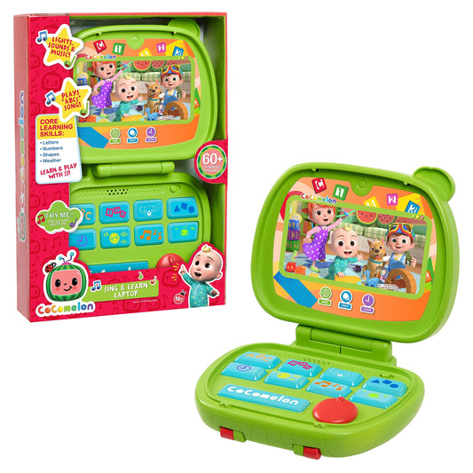 CoComelon Sing and Learn Laptop lights up during play to enhance early recognition and fun