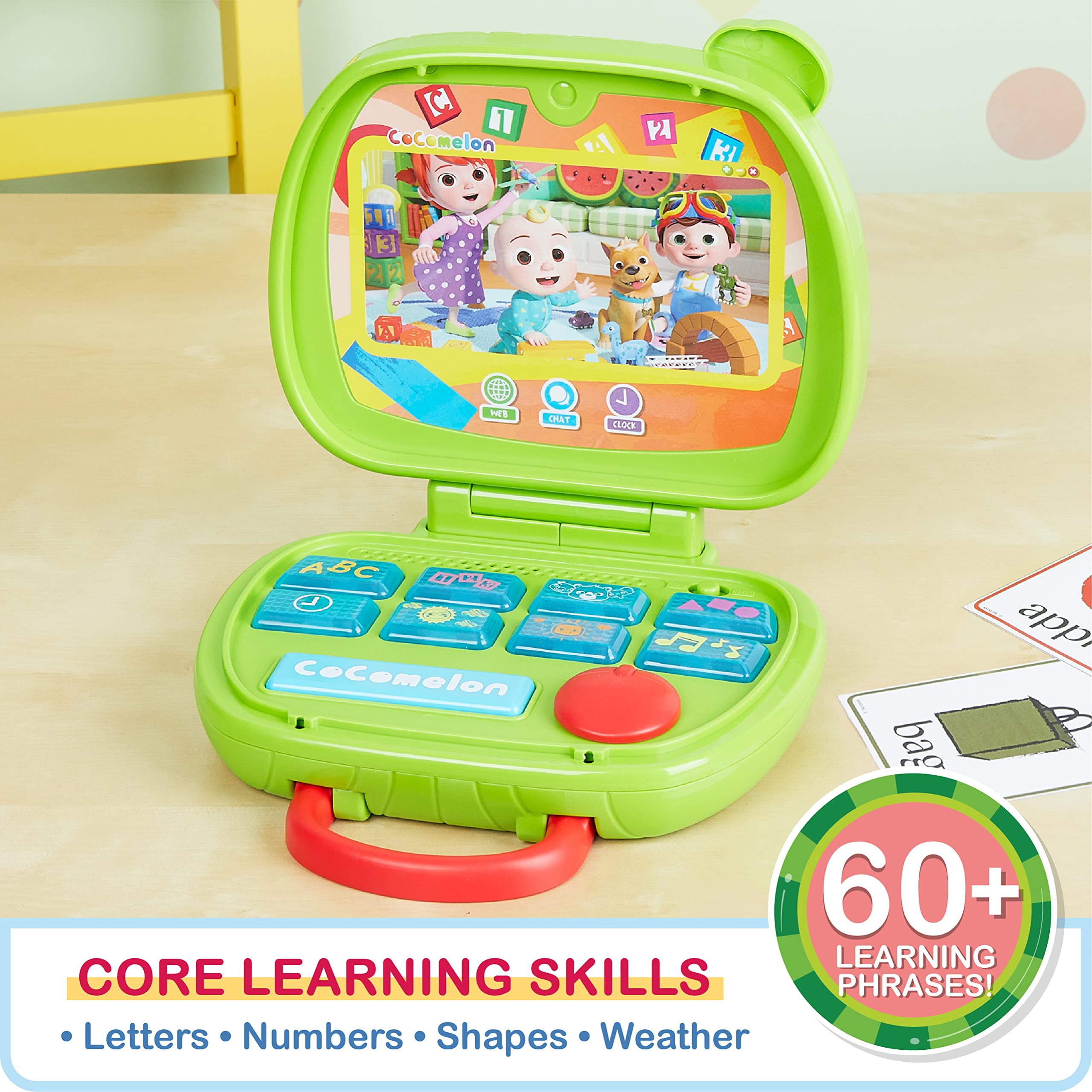 CoComelon Sing and Learn Laptop screen decal adds realistic computer feel for pretend play