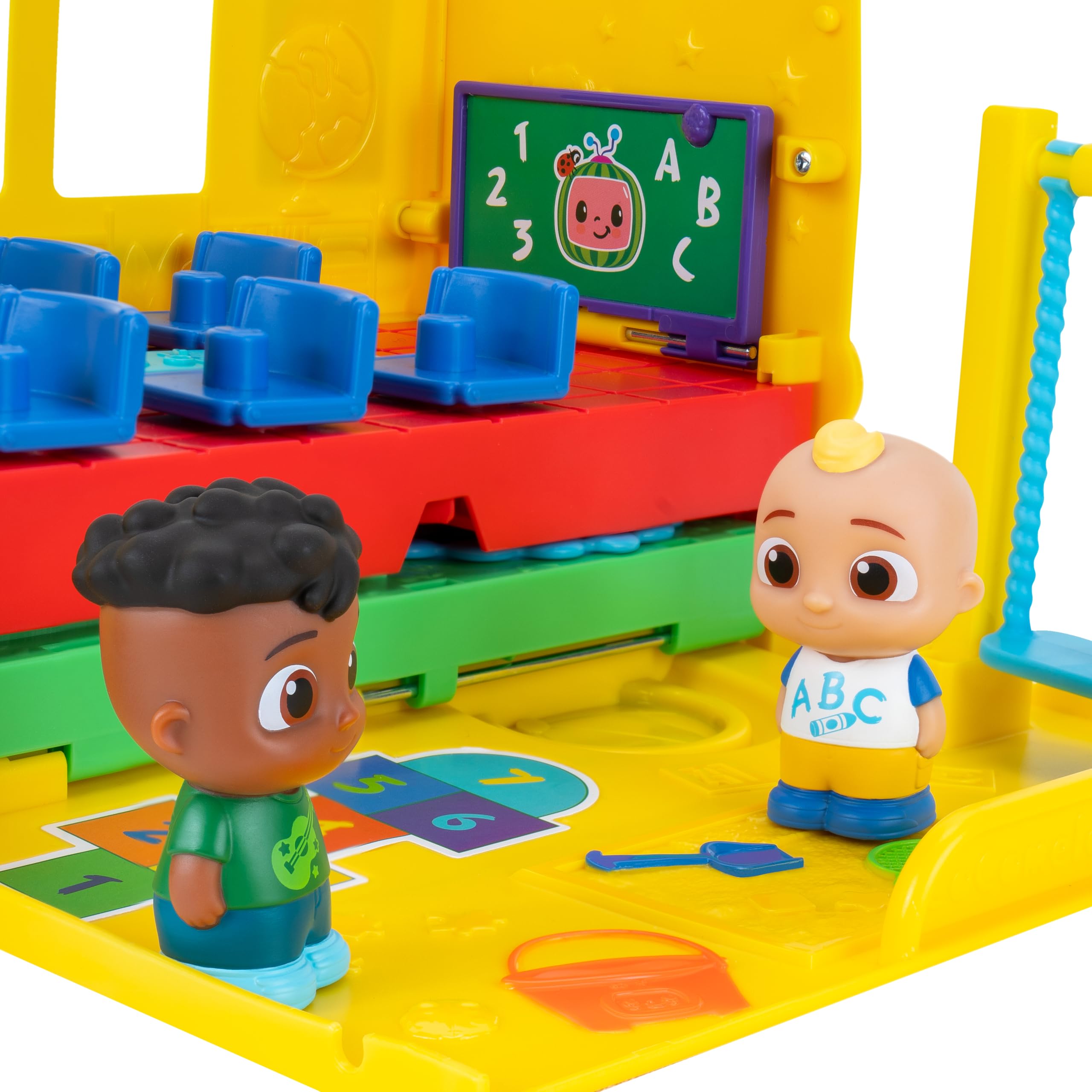 CoComelon transforming school time bus lights and sounds activated with the ladybug.