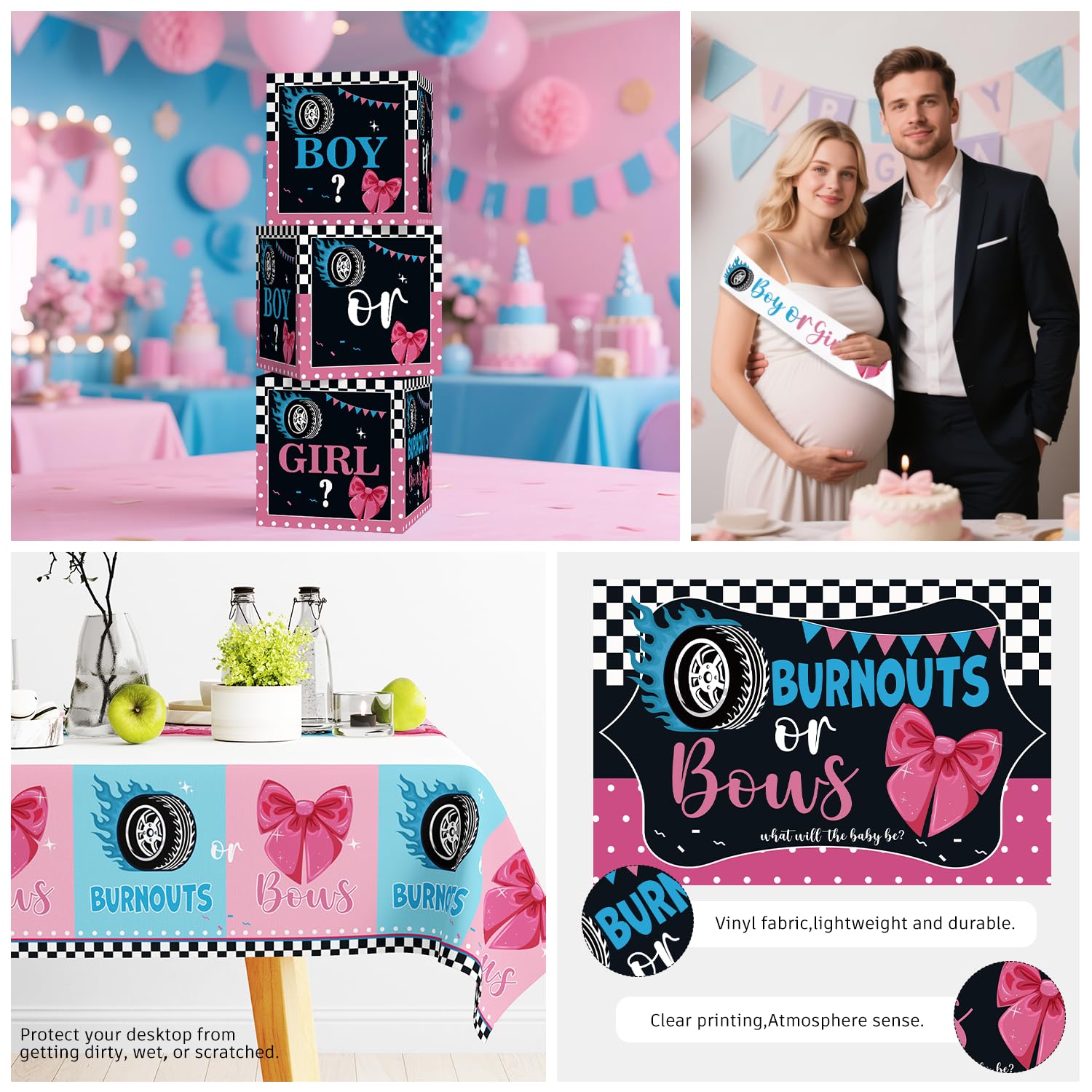 Cocomigo balloon boxes provide dimensional accents to the party