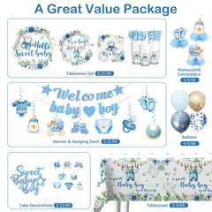Cocomigo welcome baby boy banner to greet guests and set the theme
