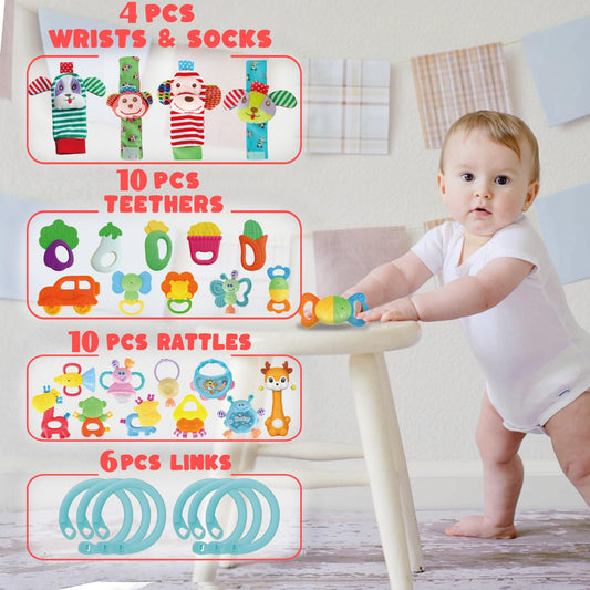 Cocurb silicone teether provides safe chewing and soothing textures.