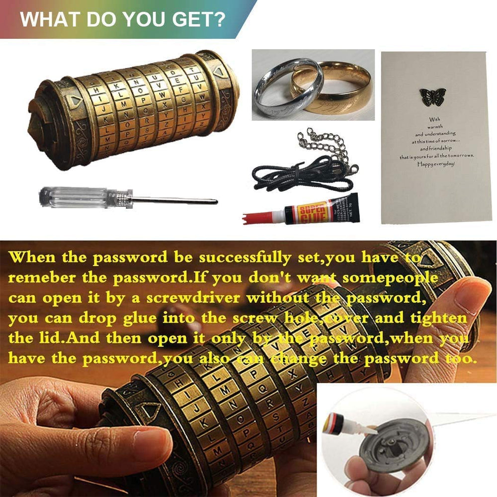 instruction card for setting the password on the coejokno cryptex