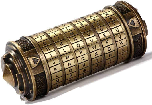 coejokno Cryptex Da Vinci Code lock with hidden compartment for a secret gift