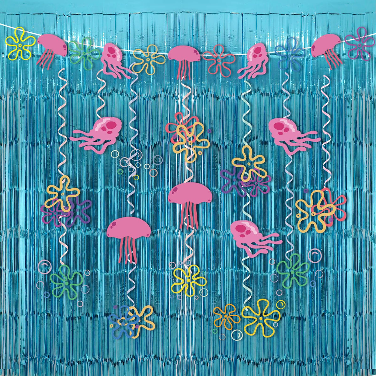 Cogniplay yellow cartoon ocean banner for bright photo backdrop at parties