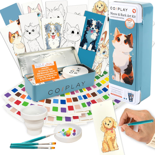 COIPLAY 648-color watercolor set with compact tin for portable art sessions