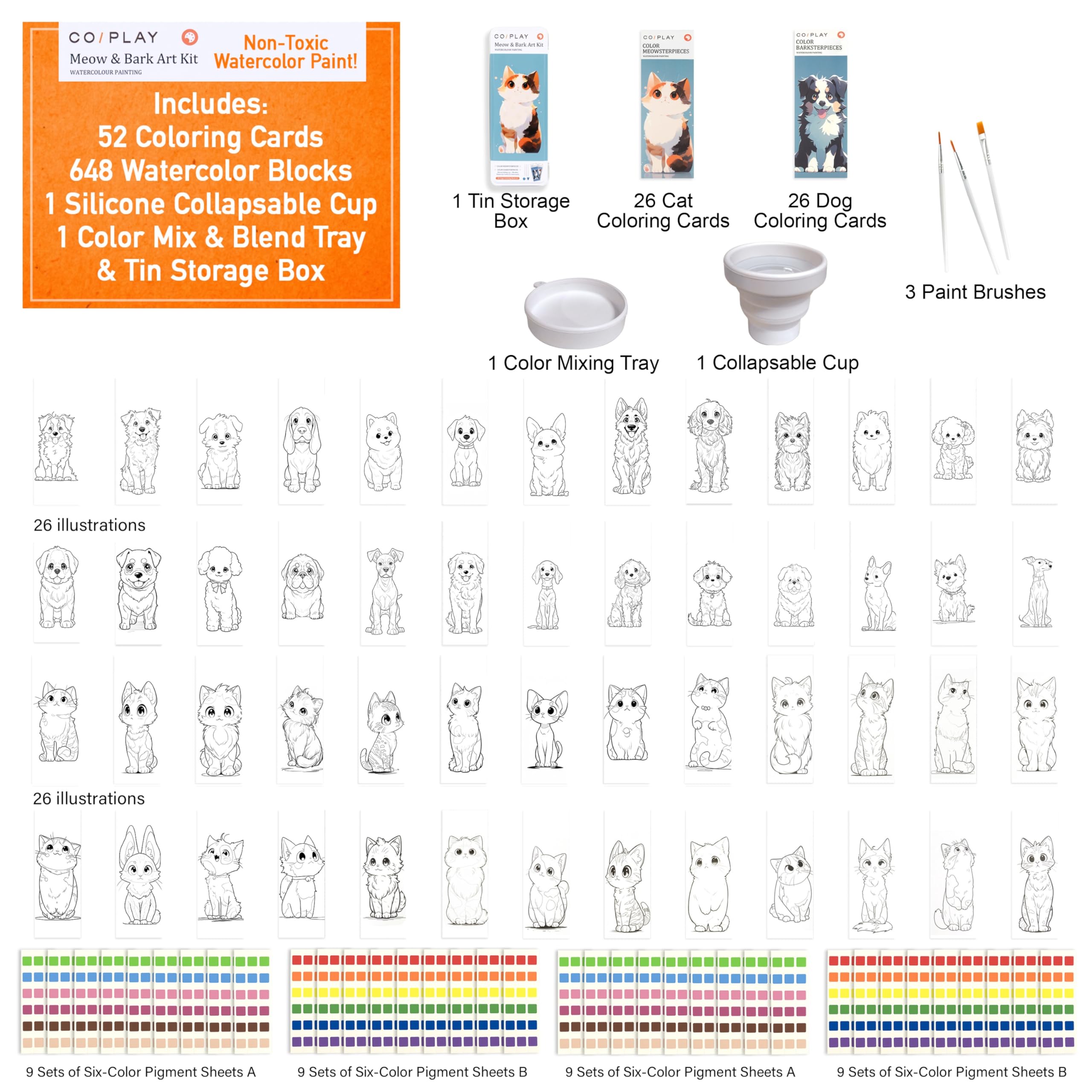 COIPLAY three washable brushes for smooth color application