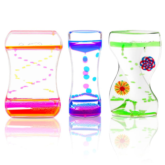 Coitak Liquid Motion Bubbler Timer 3-pack on desk for visual focus