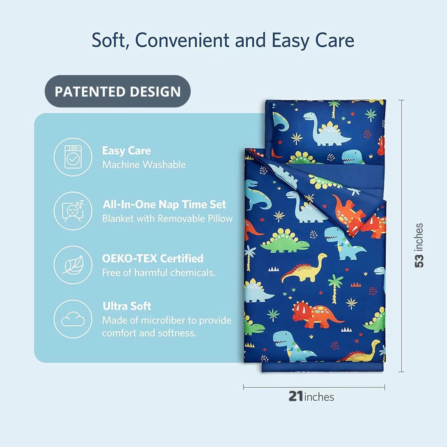 Cokouchyi nap mat with shoulder strap makes on-the-go naps simple.