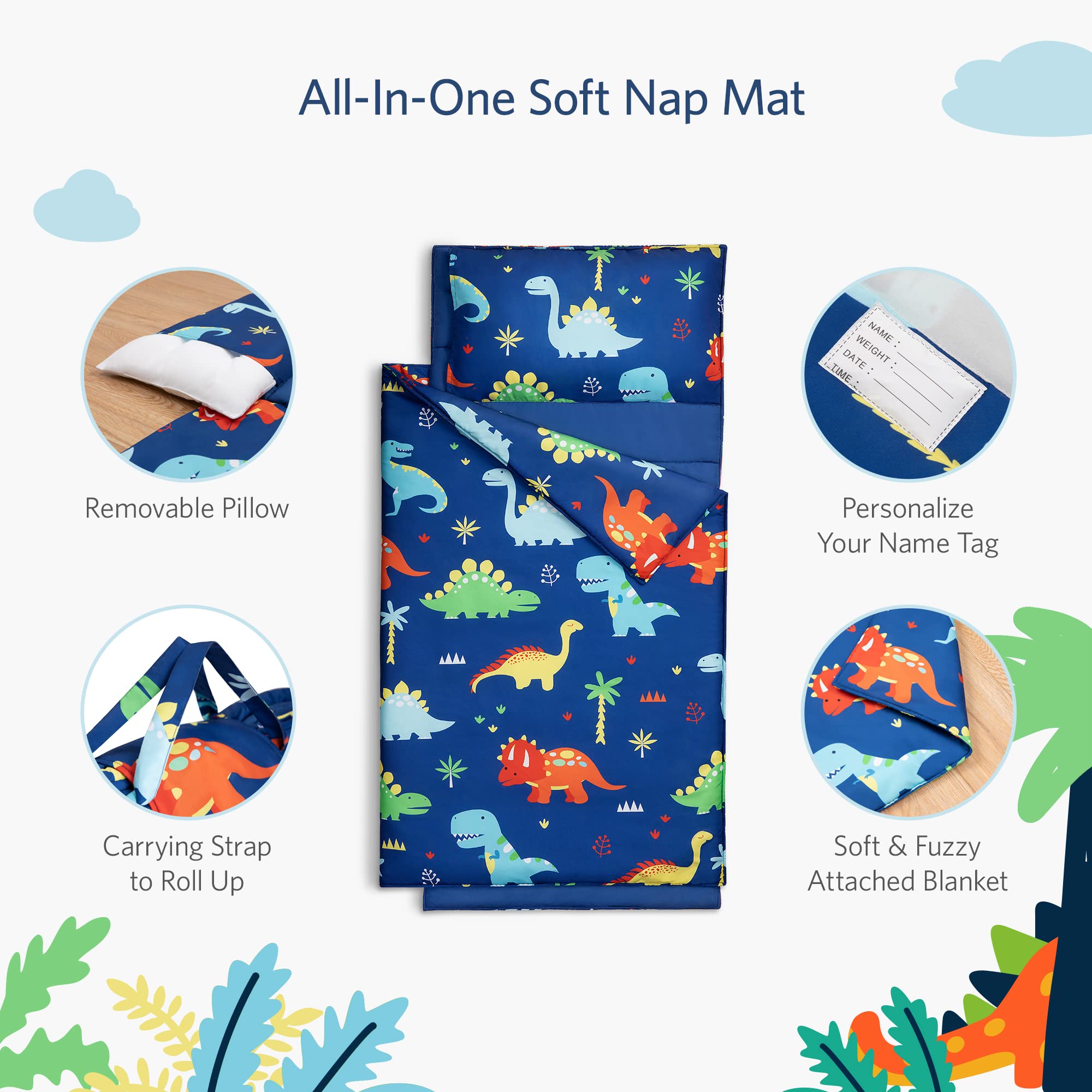 Cokouchyi roll-and-carry nap mat enables easy transport for daycare.