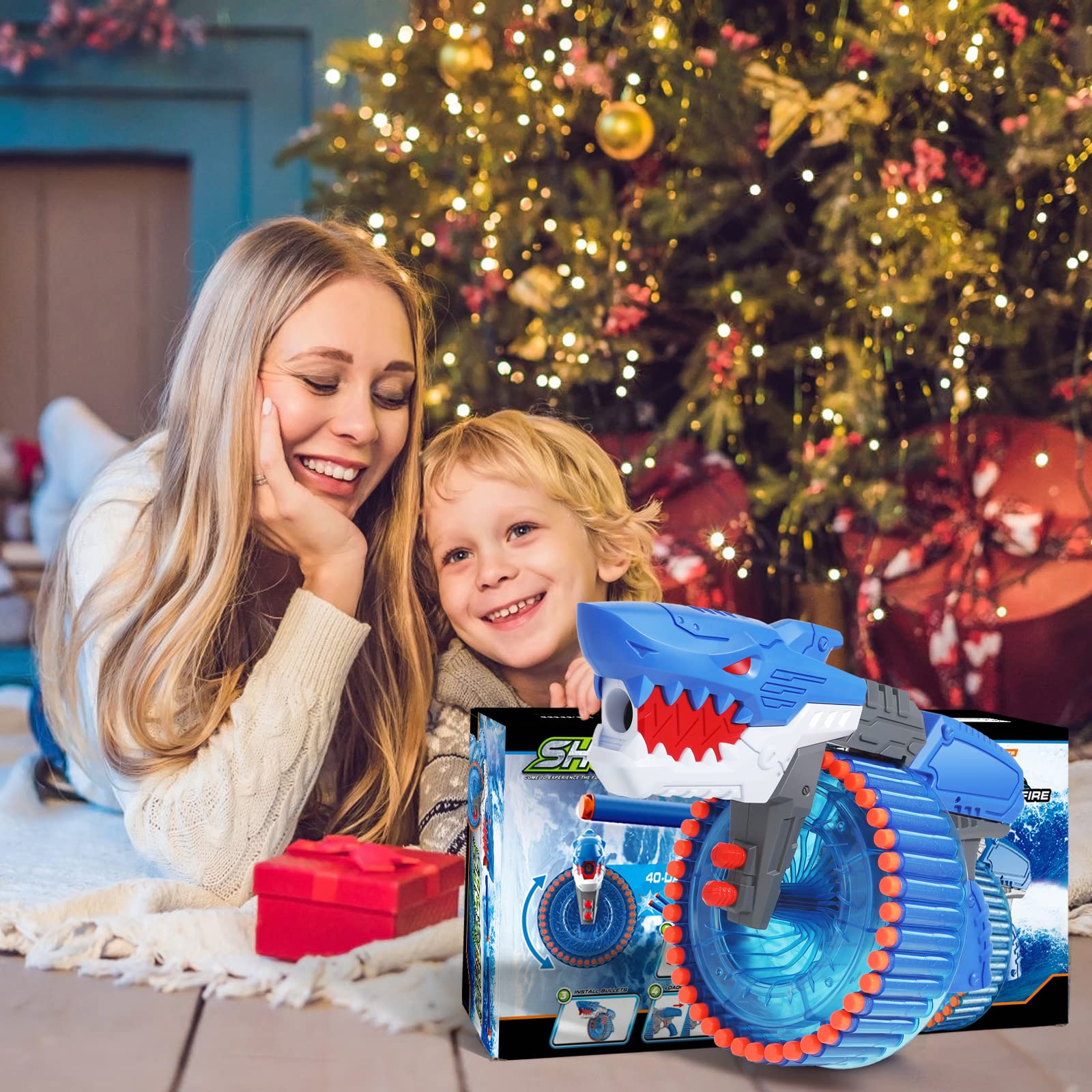 ColdFire shark-themed toy gun, gift-ready for shark lovers.