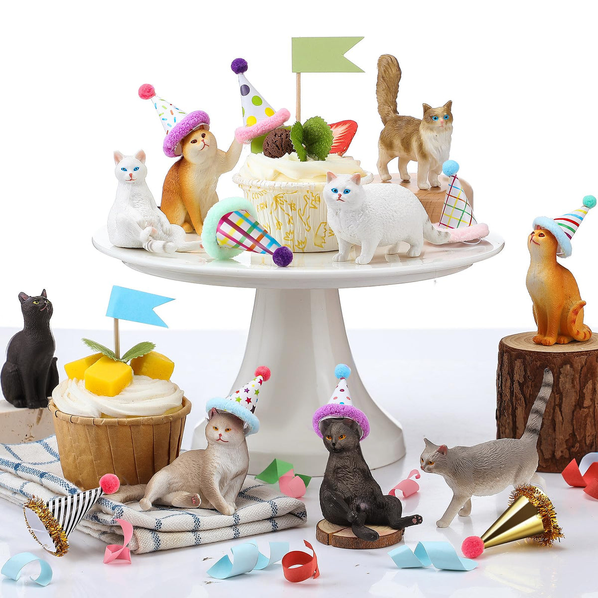 Colingmill cat figurines for cake toppers add whimsy to birthday cakes