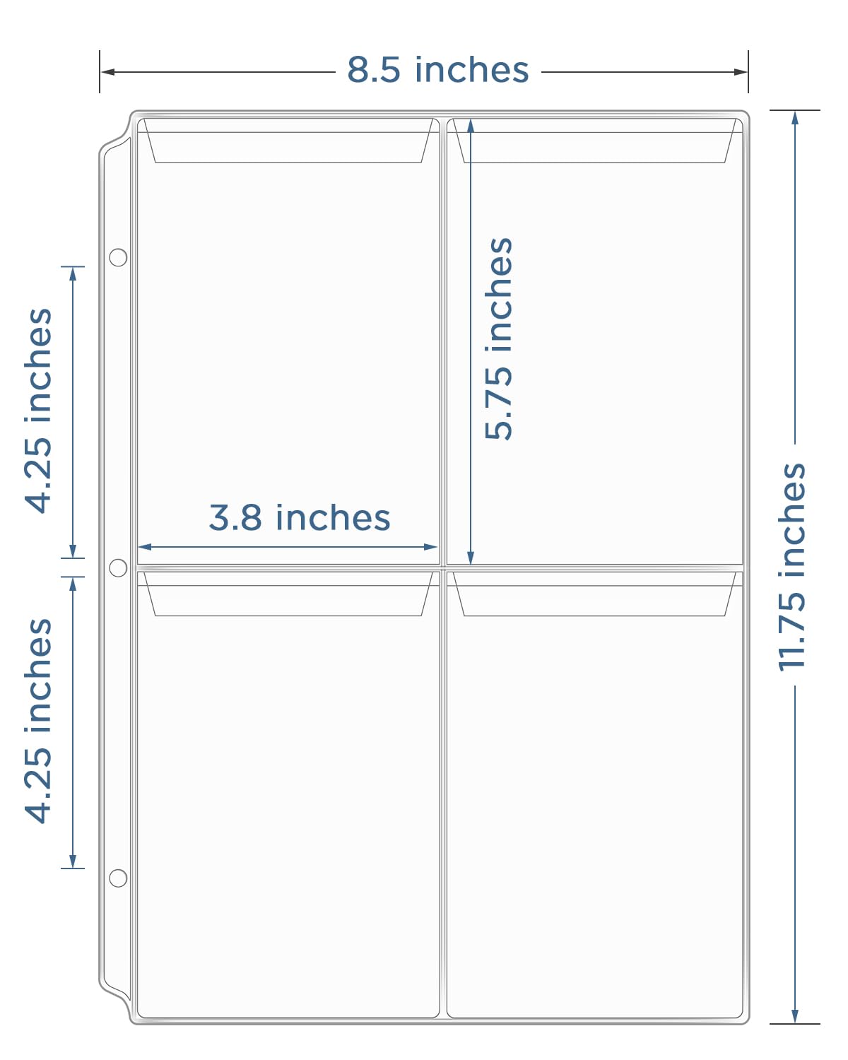 CollectHall top-loading sleeves with protective flap guard valuable slabs when turning pages.