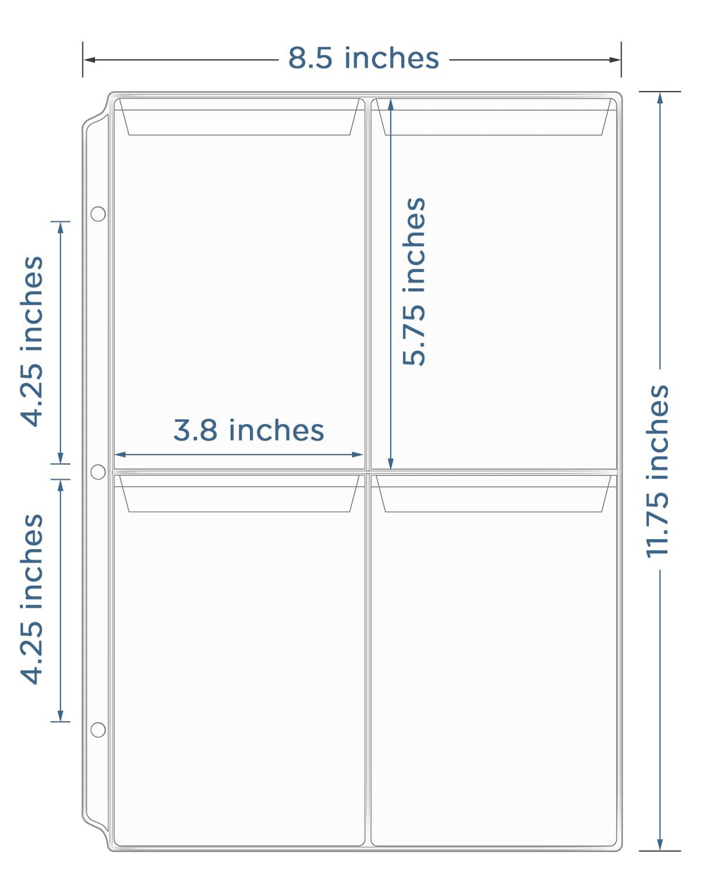 CollectHall top-loading sleeves with protective flap guard valuable slabs when turning pages.