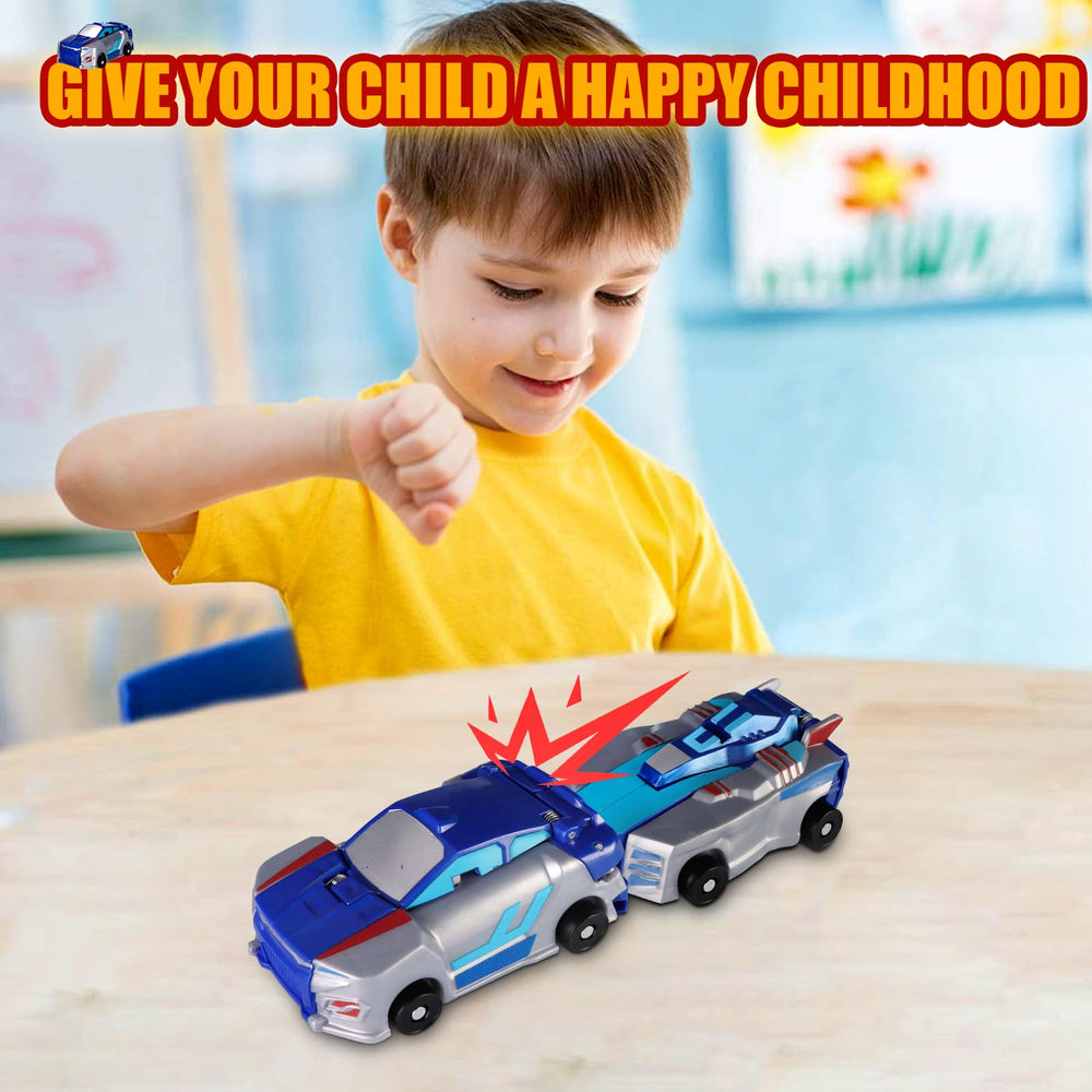 Collision Transforming Dinosaur Car Toy blue, durable ABS construction for indoor and outdoor fun