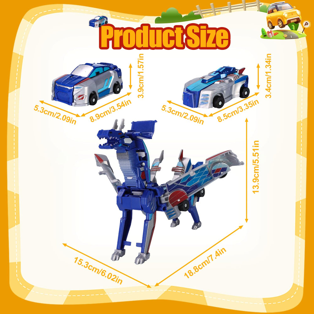 Collision Transforming Dinosaur Car Toy blue, magnetic collision, instant dinosaur form