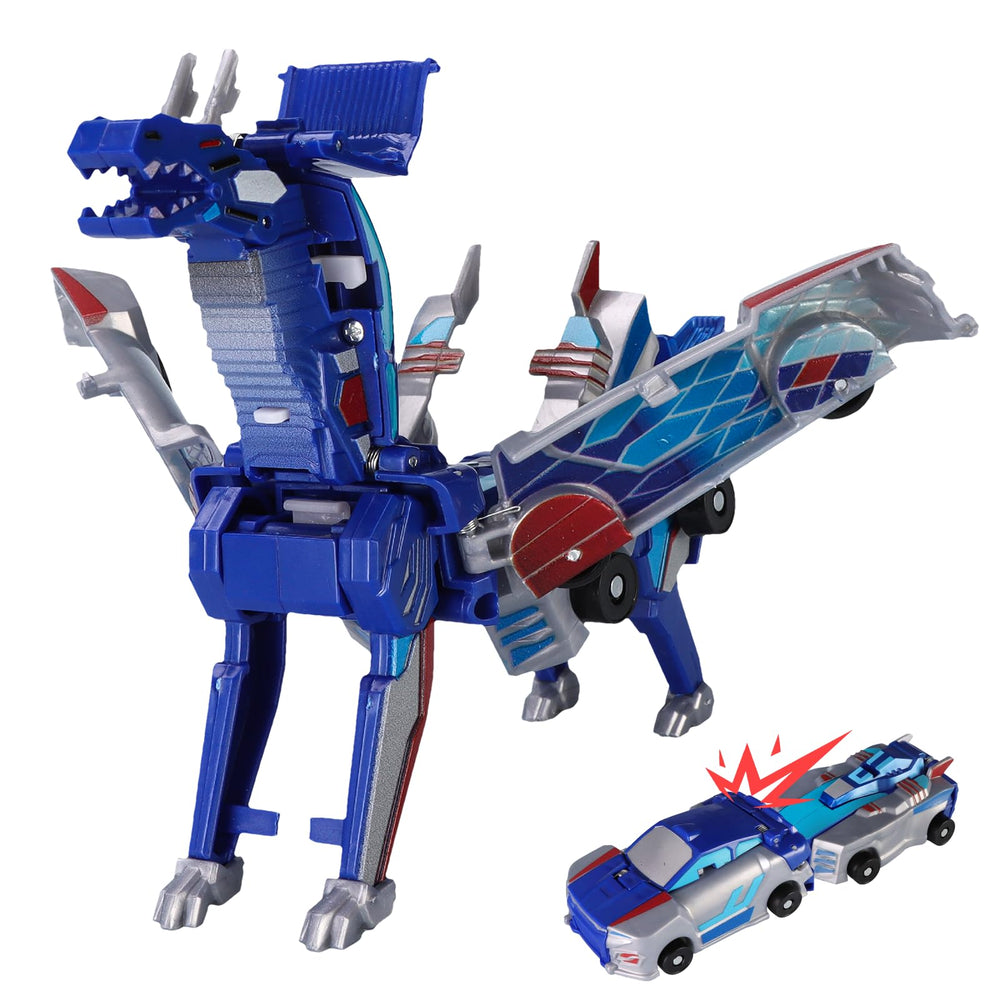 Collision Transforming Dinosaur Car Toy demonstrates magnetic crash transformation for hands-on play