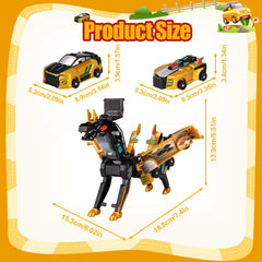Collision Transforming Dinosaur Car Toy shows two magnets creating dragon transformation during play.