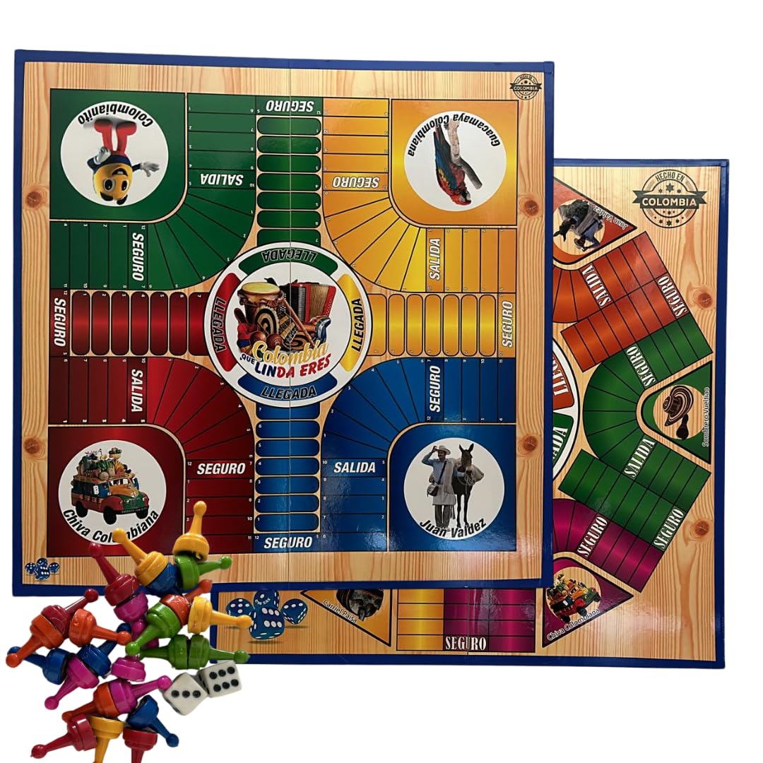 Colombian Parques Magnetic supports 4-6 players for group fun.