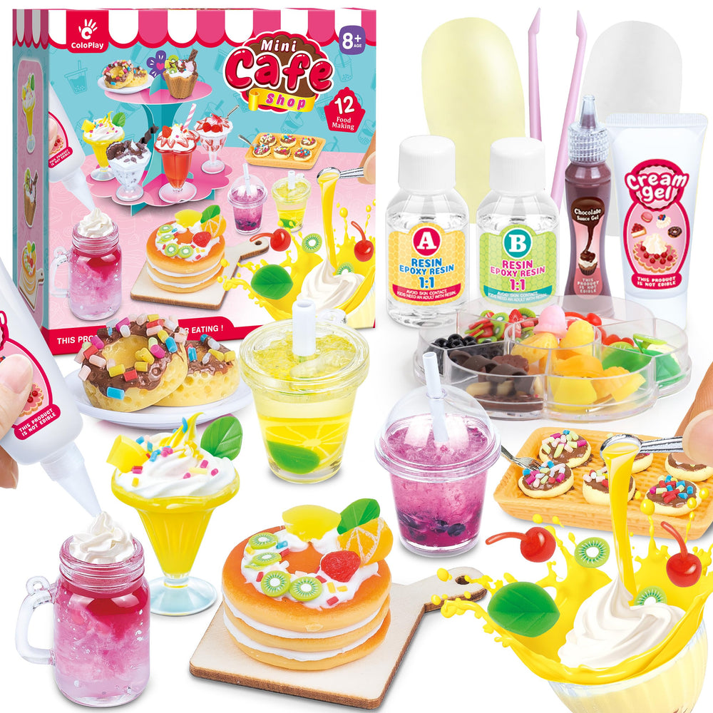 ColoPlay 12-piece miniature food set for imaginative pretend play.