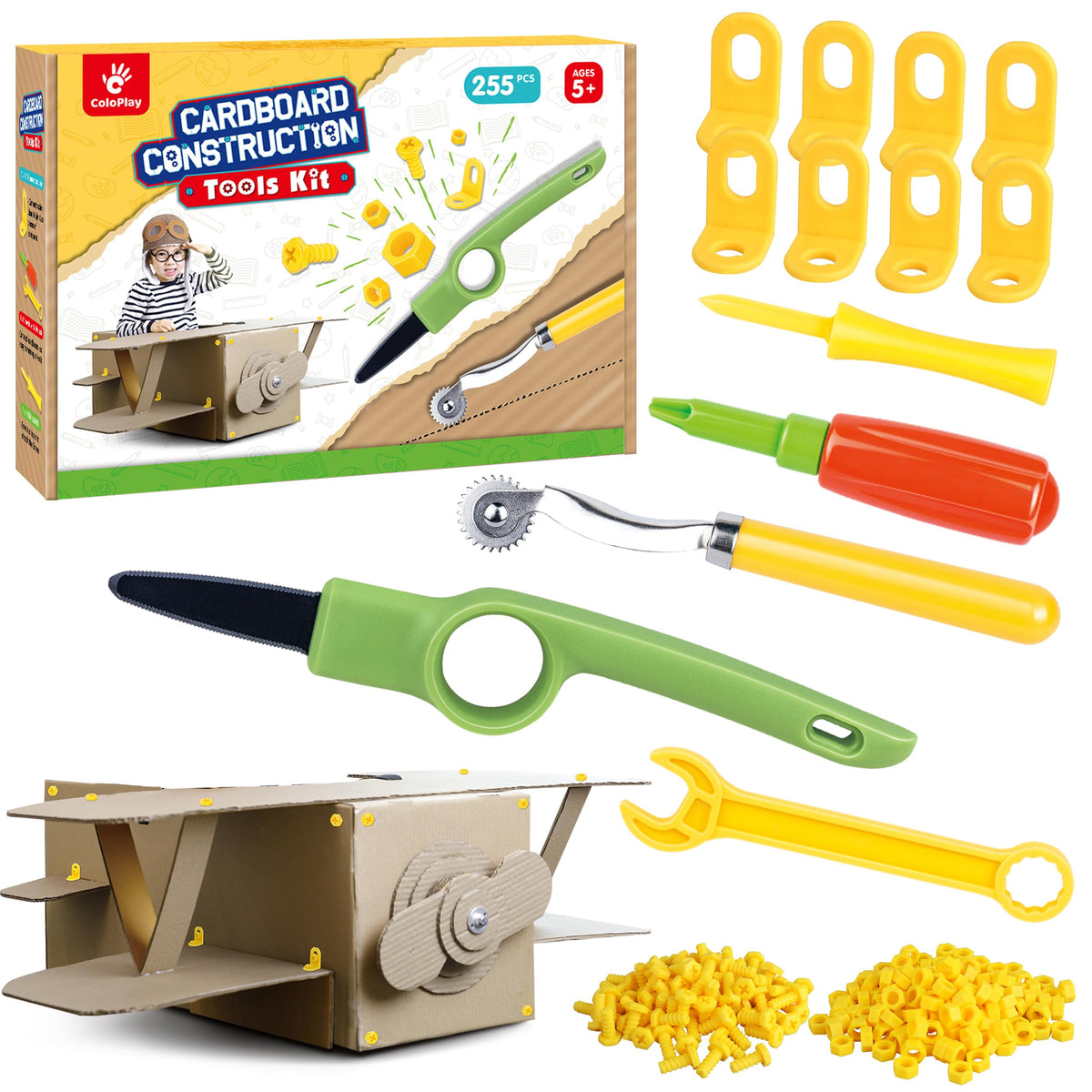 ColoPlay 355 cardboard cutter with safety guard aids safe kid crafting at home.